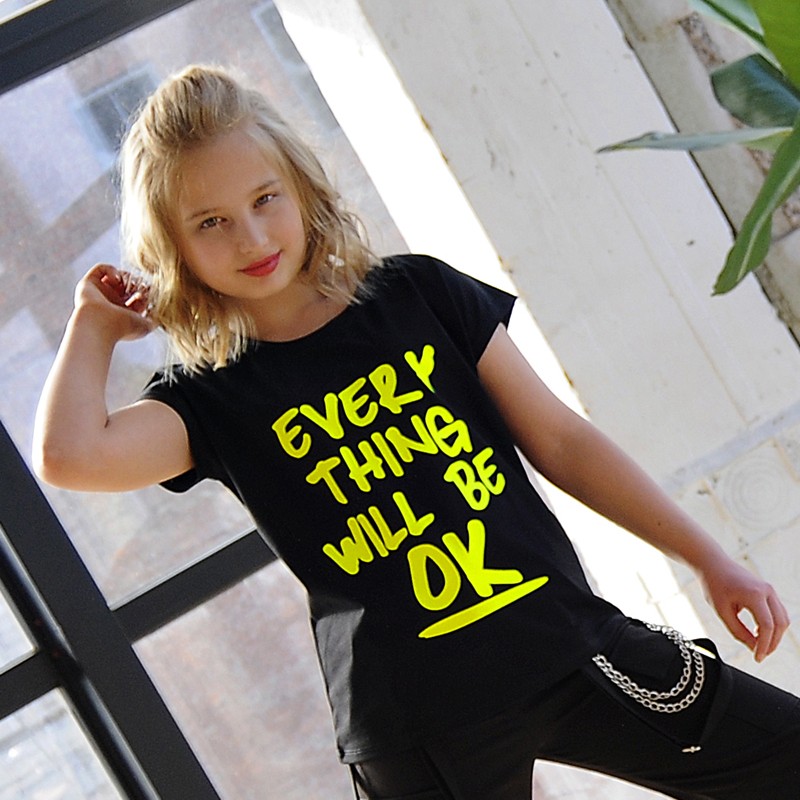 Футболка EVERY THING WII BE OK черная